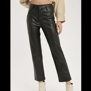 Miou Muse Vegan Leather Crop Pants